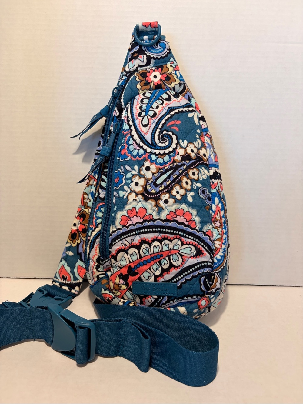 Vera Bradley Teal Paisley Sling Bag